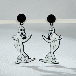 🧿 2 for $25 🧿 Koko the Ghost Spooky Dangle Acrylic Earrings